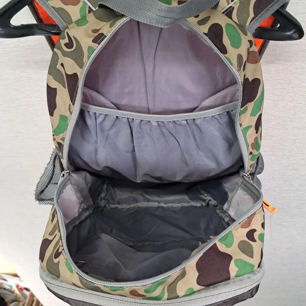 LL Bean Backpack Duck Camo Hunter Orange Pack Original Bookbag Daypack